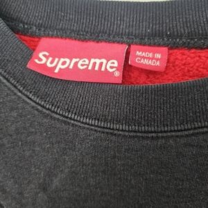 Supreme box logo Black Sweatshirt MEDIUM,  some Wear To Sleeve See Photos